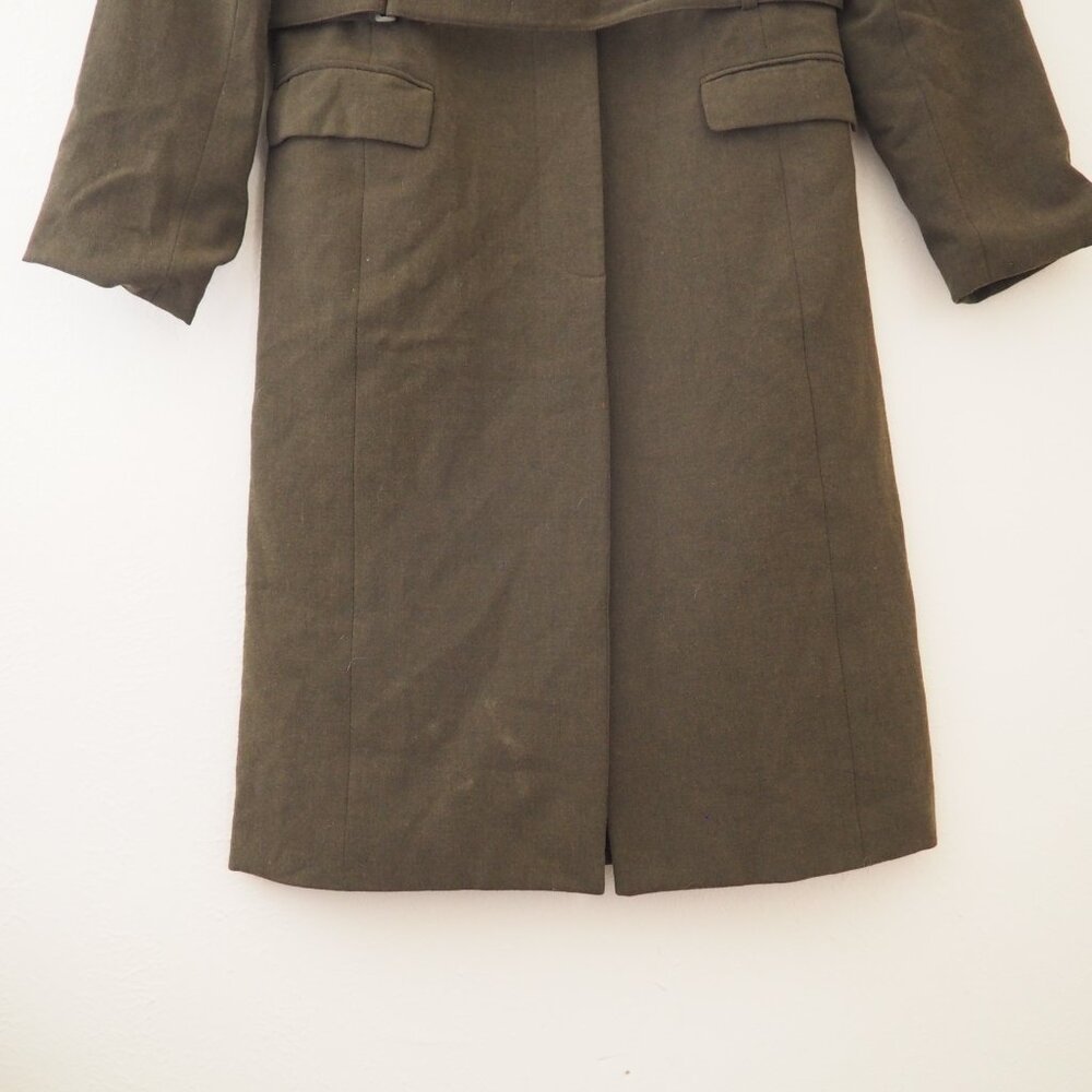 !! Vintage Ann Taylor Long Green Jacket sz 8 - Picture 3 of 7